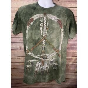 Vintage Mountain Brand T-Shirt Men’s Size Medium Green Short Sleeve Peace Pup